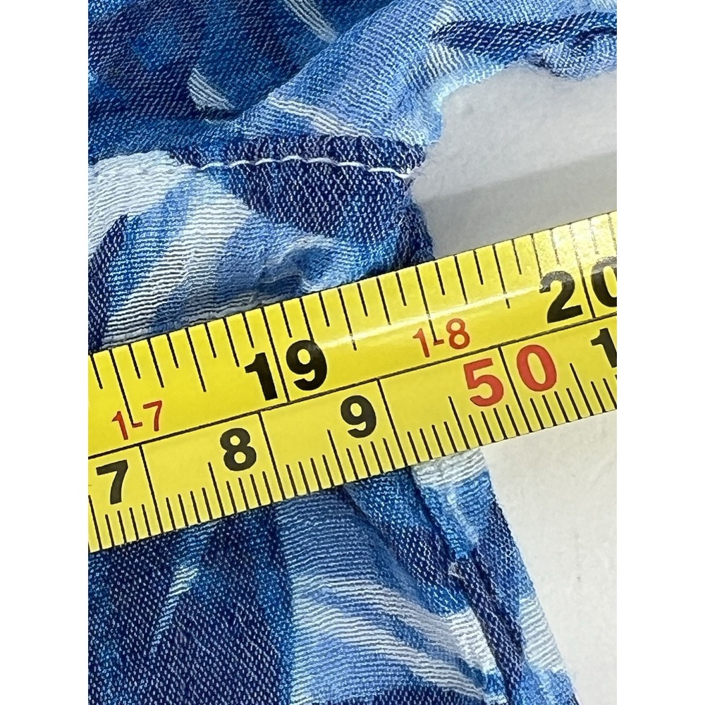 Ruby Rd Pleated Button Up Blouse Top Womens Sz Small Blue Leaf Romantic - Picture 11 of 12